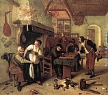 Steen Paintings - In the Tavern by Jan Steen